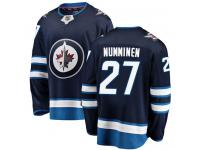Men's Winnipeg Jets #27 Teppo Numminen Navy Blue Home Breakaway NHL Jersey
