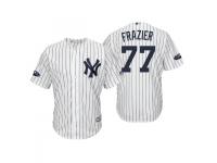 Men's Yankees 2018 Postseason Home White Clint Frazier Cool Base Jersey
