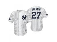 Men's Yankees 2018 Postseason Home White Giancarlo Stanton Cool Base Jersey
