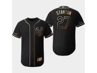 Men's Yankees 2019 Black Golden Edition Giancarlo Stanton Flex Base Stitched Jersey