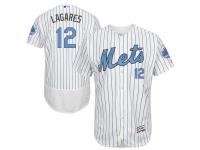 Mets #12 Juan Lagares White (Blue Strip) Flexbase Authentic Collection 2016 Father Day Stitched Baseball Jersey