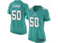 Miami Dolphins Olivier Vernon Women's Home Jersey - Aqua Green Nike NFL #50 Game