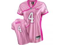 Minnesota Vikings Brett Favre Women's Jersey - Throwback Pink Be Luv'd Reebok NFL #4 Premier