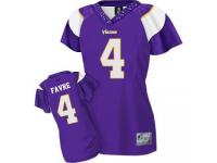 Minnesota Vikings Brett Favre Women's Jersey - Throwback Purple Field Flirt Reebok NFL #4 Premier