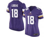 Minnesota Vikings Jeff Locke Women's Home Jersey - Purple Nike NFL #18 Game