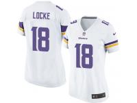 Minnesota Vikings Jeff Locke Women's Road Jersey - White Nike NFL #18 Game