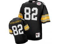 Mitchell and Ness John Stallworth Authentic Black Home Men's Jersey - NFL Pittsburgh Steelers #82 Throwback