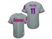 MLB Arizona Diamondbacks #11 A. J. Pollock Men Fashion Cool Base Gray Jerseys