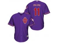 MLB Arizona Diamondbacks #11 A. J. Pollock Men Fashion Cool Base Purple Jerseys