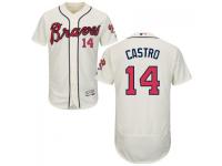 MLB Atlanta Braves #14 Daniel Castro Men Cream Authentic Flexbase Collection Jersey