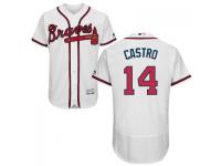 MLB Atlanta Braves #14 Daniel Castro Men White Authentic Flexbase Collection Jersey