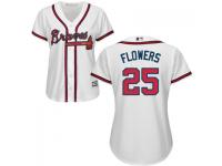 MLB Atlanta Braves #25 Tyler Flowers Women White Cool Base Jersey
