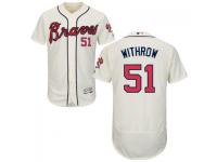 MLB Atlanta Braves #51 Chris Withrow Men Cream Authentic Flexbase Collection Jersey