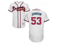 MLB Atlanta Braves #53 Jim Johnson Men White Authentic Flexbase Collection Jersey