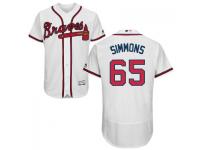 MLB Atlanta Braves #65 Shae Simmons Men White Authentic Flexbase Collection Jersey