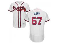 MLB Atlanta Braves #67 John Gant Men White Authentic Flexbase Collection Jersey