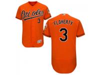 MLB Baltimore Orioles #3 Ryan Flaherty Men Orange Authentic Flexbase Collection Jersey
