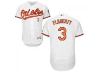 MLB Baltimore Orioles #3 Ryan Flaherty Men White Authentic Flexbase Collection Jersey