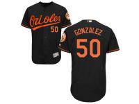 MLB Baltimore Orioles #50 Miguel Gonzalez Men Black Authentic Flexbase Collection Jersey