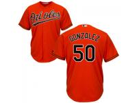MLB Baltimore Orioles #50 Miguel Gonzalez Men Orange Cool Base Jersey