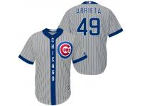 MLB Chicago Cubs #49 Jake Arrieta Men Fashion Grey Cool Base Jerseys