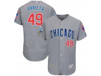 MLB Chicago Cubs #49 Jake Arrieta Men Majestic 2016 All-Star Authentic Flexbase Collection Jersey - Gray