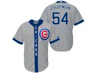 MLB Chicago Cubs #54 Aroldis Chapman Men Fashion Grey Cool Base Jerseys