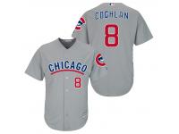 MLB Chicago Cubs #8 Chris Coghlan Men Fashion Cool Base Grey Jerseys