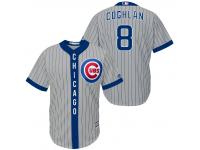 MLB Chicago Cubs #8 Chris Coghlan Men Fashion Grey Cool Base Jerseys