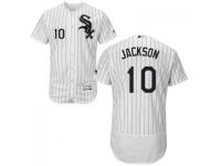 MLB Chicago White Sox #10 Austin Jackson Men White Stripe Authentic Flexbase Collection Jersey