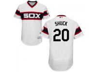 MLB Chicago White Sox #20 J.B. Shuck Men White Authentic Flexbase Collection Jersey