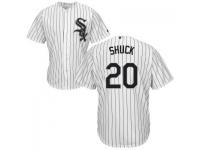 MLB Chicago White Sox #20 J.B. Shuck Men White Stripe Cool Base Jersey