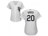 MLB Chicago White Sox #20 J.B. Shuck Women White Stripe Cool Base Jersey