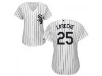 MLB Chicago White Sox #25 Adam LaRoche Women White Stripe Cool Base Jersey