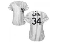 MLB Chicago White Sox #34 Matt Albers Women White Stripe Cool Base Jersey