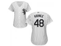 MLB Chicago White Sox #48 Tommy Kahnle Women White Stripe Cool Base Jersey