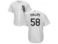 MLB Chicago White Sox #58 Zach Phillips Men White Stripe Cool Base Jersey