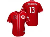 MLB Cincinnati Reds #13 Dave Concepcion Men Fashion Cool Base Red Jerseys