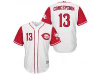 MLB Cincinnati Reds #13 Dave Concepcion Men Fashion Cool Base White Jerseys