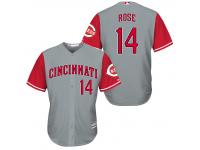 MLB Cincinnati Reds #14 Pete Rose Men Fashion Cool Base Grey Jerseys