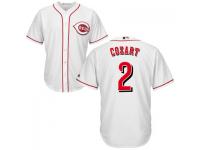 MLB Cincinnati Reds #2 Zack Cozart Men White Cool Base Jersey