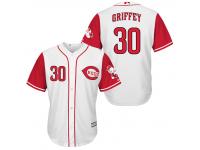 MLB Cincinnati Reds #30 Ken Griffey Jr Men Fashion Cool Base White Jerseys