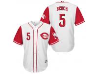 MLB Cincinnati Reds #5 Johnny Bench Men Fashion Cool Base White Jerseys