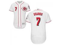 MLB Cincinnati Reds #7 Eugenio Suarez Men White Authentic Flexbase Collection Jersey