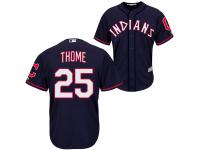MLB Cleveland Indians #25 Jim Thome Men Fashion Cool Base Navy Blue Jerseys