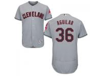 MLB Cleveland Indians #36 Jesus Aguilar Men Grey Authentic Flexbase Collection Jersey