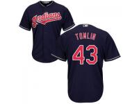 MLB Cleveland Indians #43 Josh Tomlin Men Navy Blue Cool Base Jersey