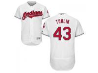 MLB Cleveland Indians #43 Josh Tomlin Men White Authentic Flexbase Collection Jersey