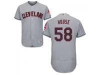 MLB Cleveland Indians #58 T.J. House Men Grey Authentic Flexbase Collection Jersey