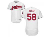 MLB Cleveland Indians #58 T.J. House Men White Authentic Flexbase Collection Jersey